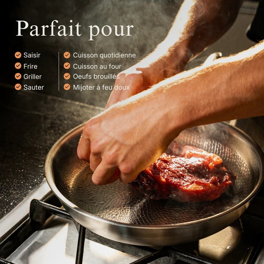 Poêle en titane martelée