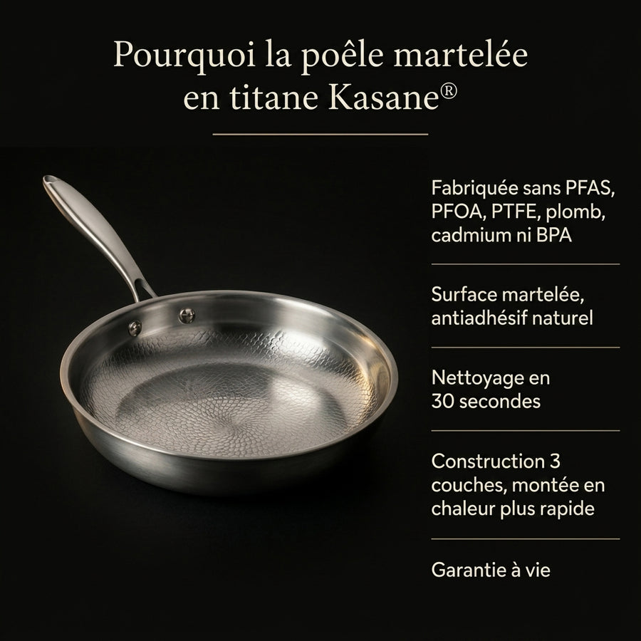 Duo de poêles en titane martelée